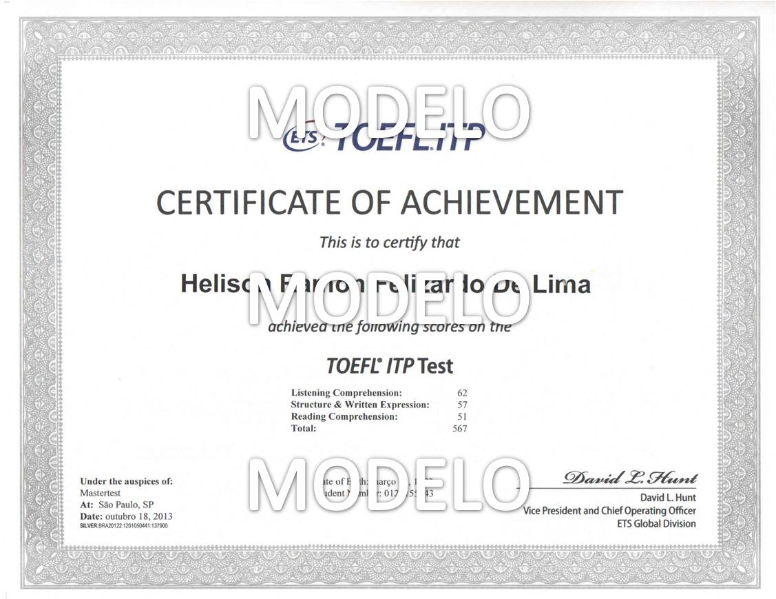 CERTIFICADO TOEFL ITP® - Gold